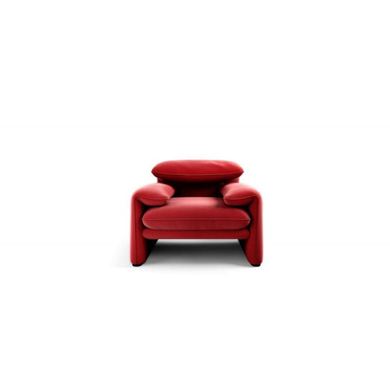 Poltrona Maralunga 50 675 Fauteuil Cassina Maralunga 50 avec revêtement en cuir Nabuk - Édition limitée