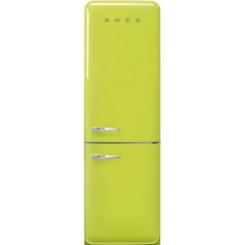  Smeg Réfrigérateur pose libre avec charnières droites FAB32RLI5 finition vert citron 60 cm