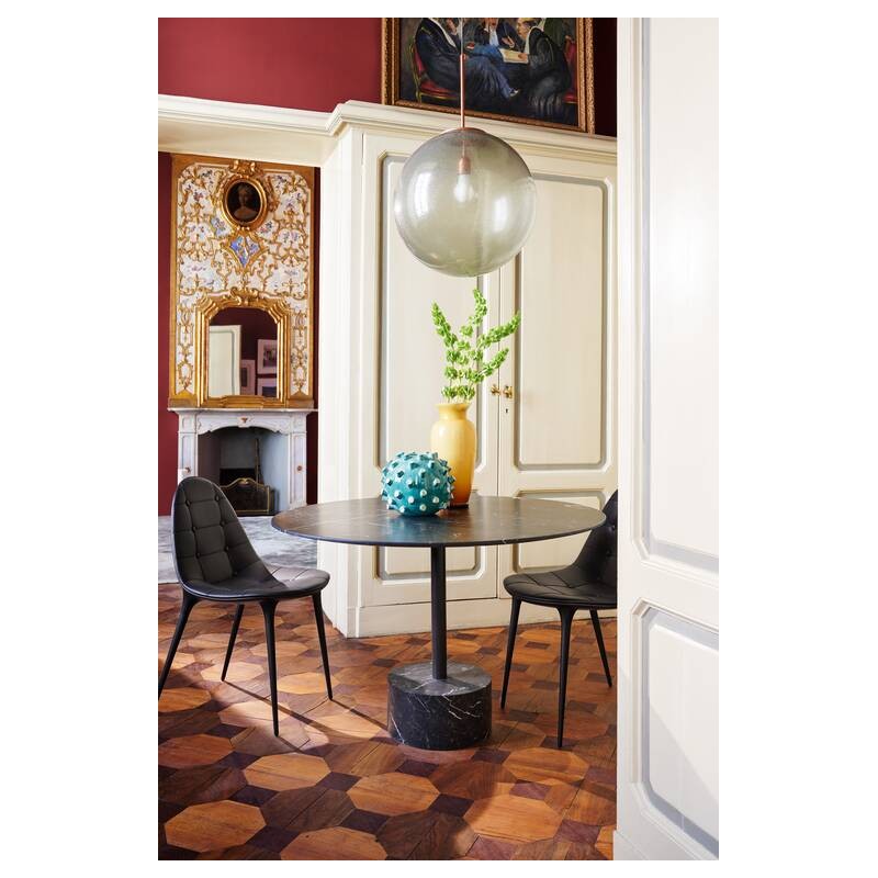 9 Dining tables con piano rotondo Table ronde fixe Cassina 9 avec tige en métal et plateau/base au choix