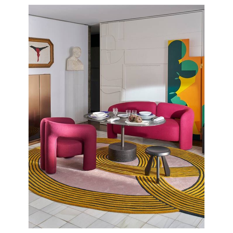 9 Dining tables con piano ovale Table fixe Cassina 9 avec tige en métal et plateau/base au choix