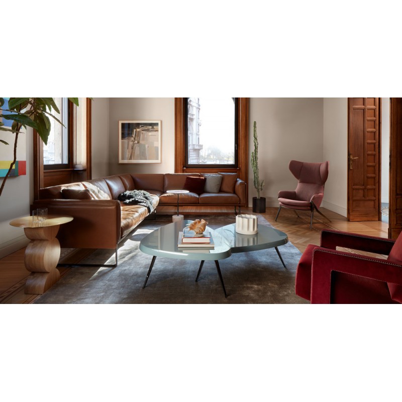 Tavolino Constantin W74 Table basse ronde fixe Cassina Constantin en bois de chêne Ø48 cm