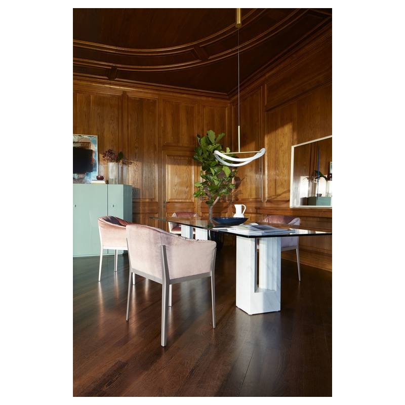 Tavolo Delfi W04 Mesa fija Cassina Delfi con estructura de mármol y tablero a elegir