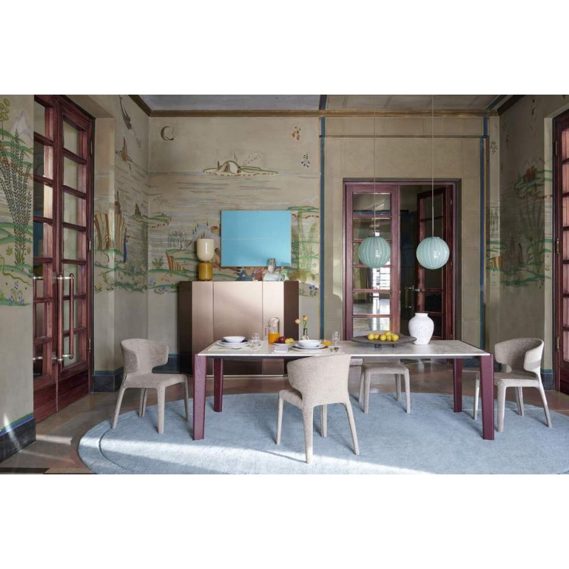 Tavolo Fix Longplane 481 Table fixe Cassina Longplane avec structure en bois et plateau au choix