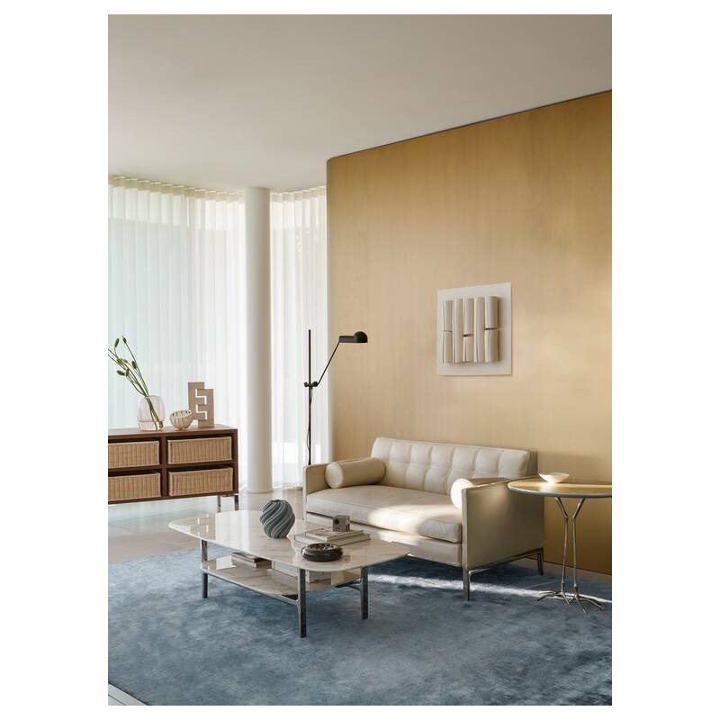 Tavolino Traccia W50 Table basse fixe Cassina Traccia avec structure en métal et plateau en contreplaqué 65x53 cm