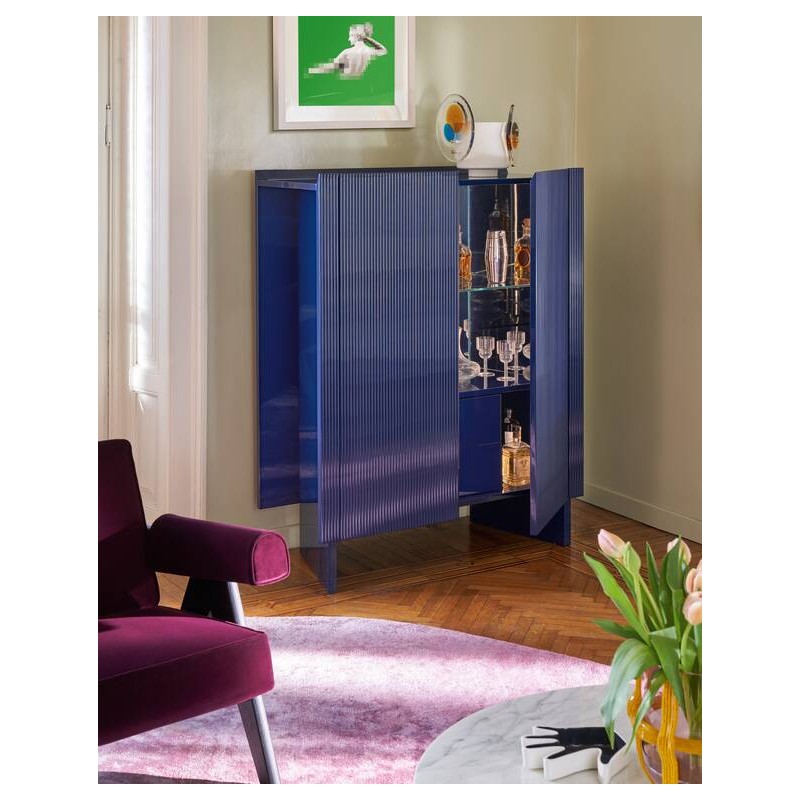 Madia Hayama 555 Buffet haut Cassina Hayama en bois laqué 114 cm et h.145 cm