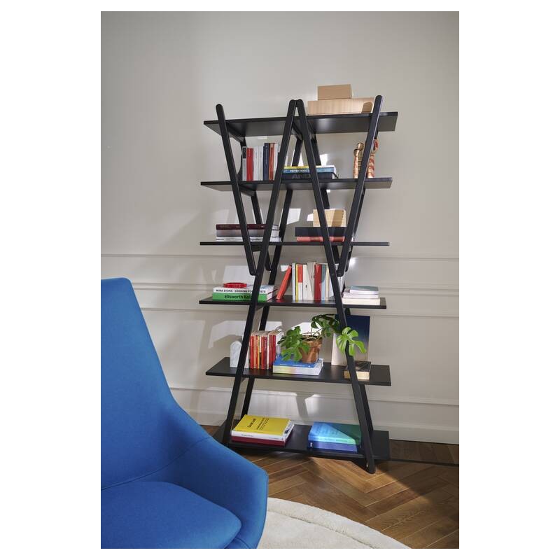 Libreria Nuvola Rossa 114 Cassina Nuvola Rossa folding bookcase in wood 100 cm and h.192 cm