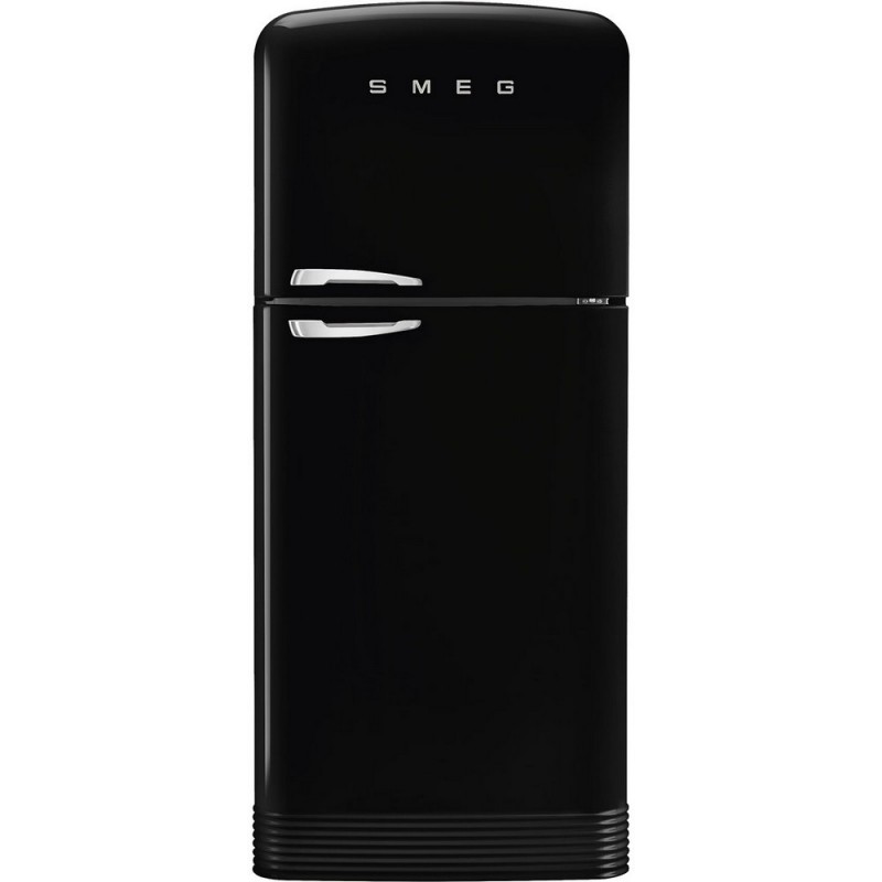  Smeg Free-standing double door refrigerator with right hinges FAB50RBL5 black finish 80 cm