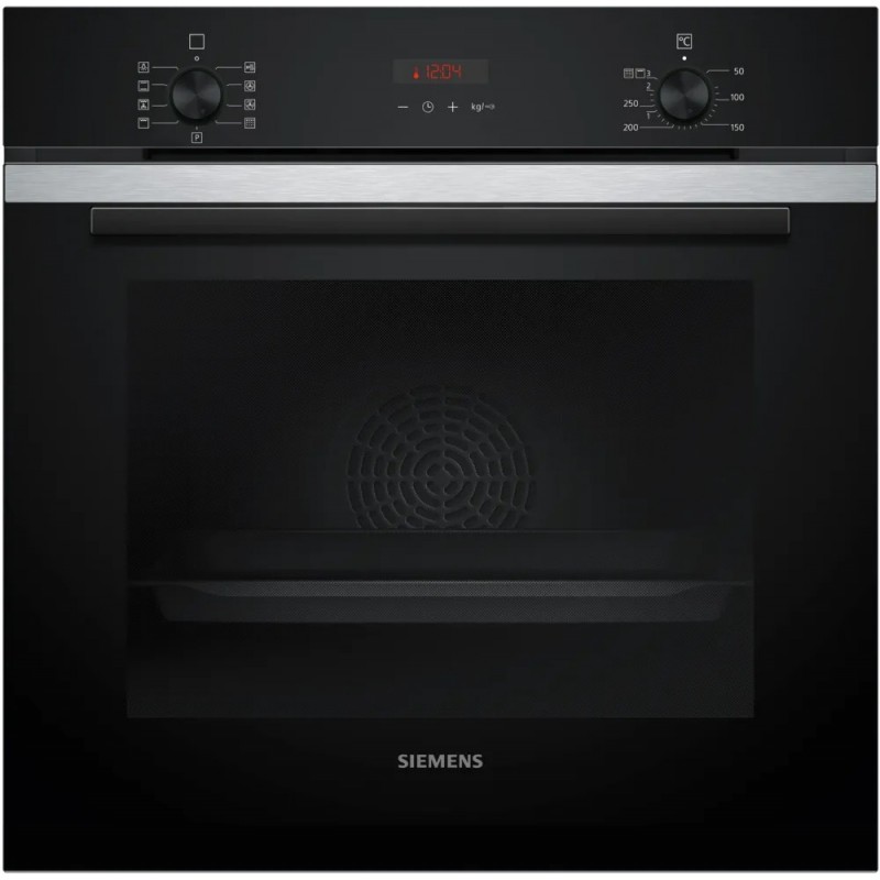 HB273ABS3 Four pyrolytique encastrable Siemens HB273ABS3 de 60 cm, finition inox et verre noir.