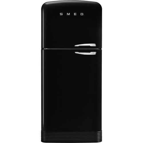 Smeg Réfrigérateur pose libre double porte avec charnières à gauche FAB50LBL5 finition noire 80 cm