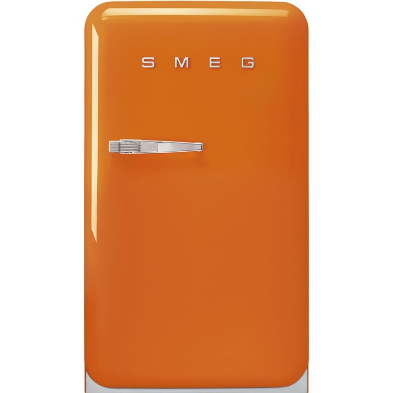  Smeg Réfrigérateur pose libre une porte avec charnières droites FAB10ROR5 finition orange 55 cm