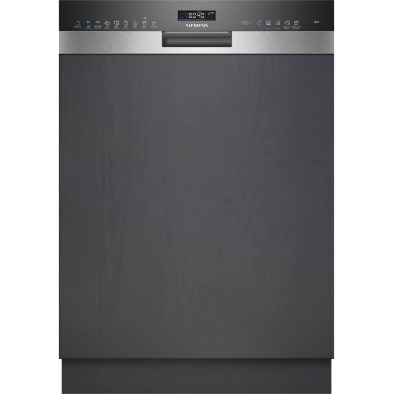 SN55ES12CE Siemens Lavastoviglie con frontalino a vista a incasso parziale SN55ES12CE finitura acciaio spazzolato da 60 cm