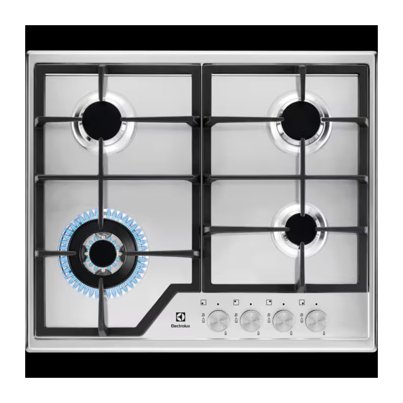  Electrolux | Plaque de cuisson à gaz Slim Profile KGS64362XX 60 cm, finition inox EasyClean