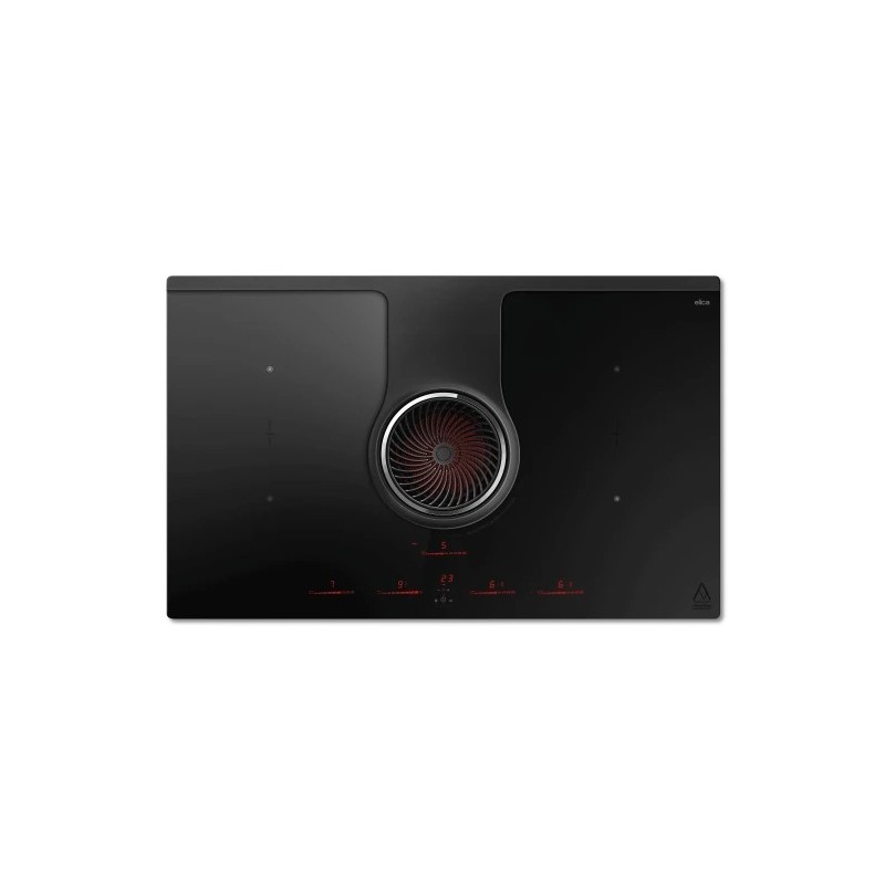 PRF0196322 Plaque de cuisson à induction Elica NIKOLATESLA ONE HP EVO BL/A/83 PRF0196322 83 cm en verre noir avec hotte.