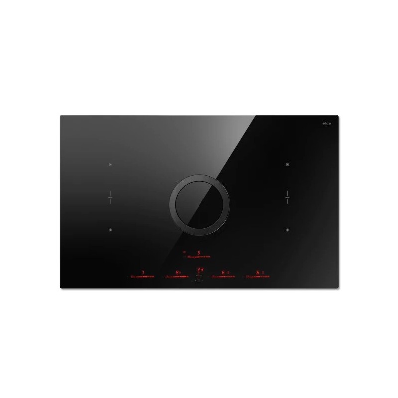 PRF0196328 Elica NIKOLATESLA SWITCH EVO BL/A/83 PRF0196328 Placa de inducción de vidrio negro de 83 cm con campana