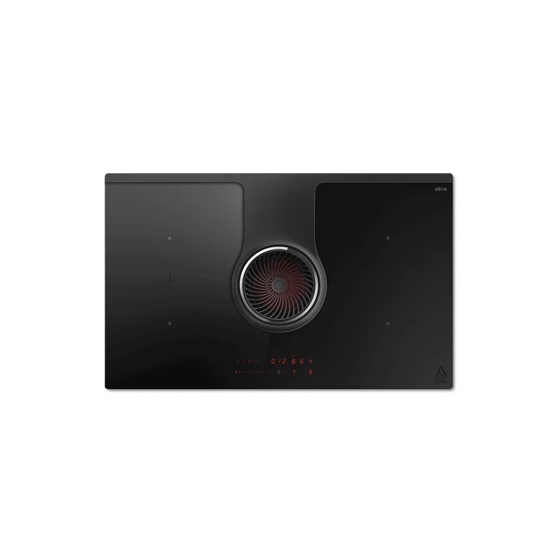 PRF0203698 Plaque de cuisson à induction Elica NIKOLATESLA ONE RAW BR/A/83 PRF0203698 de 83 cm, en verre noir mat, avec hotte.