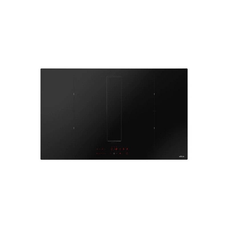 PRF0202499 Plaque de cuisson à induction Elica: NIKOLATESLA FIT XL RAW BR/A/83 PRF0202499, 83 cm, en verre noir mat avec hotte.