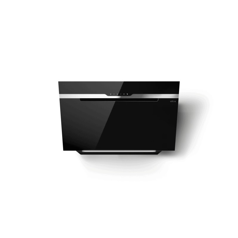 PRF0116967B Elica MAJESTIC @ BL/A/90 PRF0116967B Campana extractora de pared de 90 cm con acabado en cristal negro/acero inoxidable