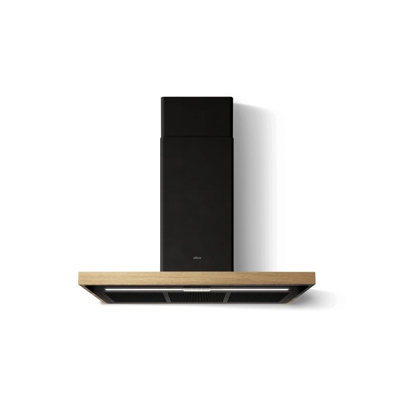 PRF0200562 Hotte aspirante murale Elica BIO BLRO/A 90 ROVERE PRF0200562, finition chêne noir, 90 cm
