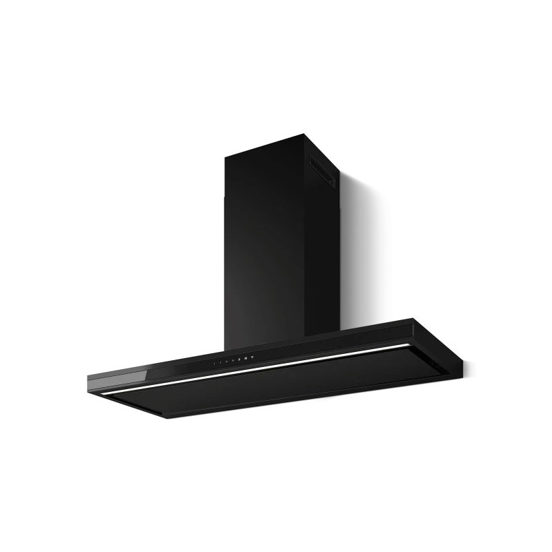 PRF0196976 Elica ELEMENT @ BLMAT/A/120 PRF0196976 wall mounted extractor hood, black finish/black glass, 120 cm
