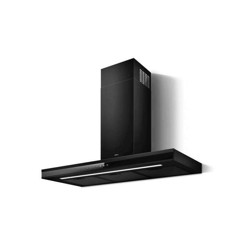 PRF0199699 Campana extractora de pared Elica ADÉLE @ BLMAT/A/90 PRF0199699 acabado negro/cristal negro 90 cm