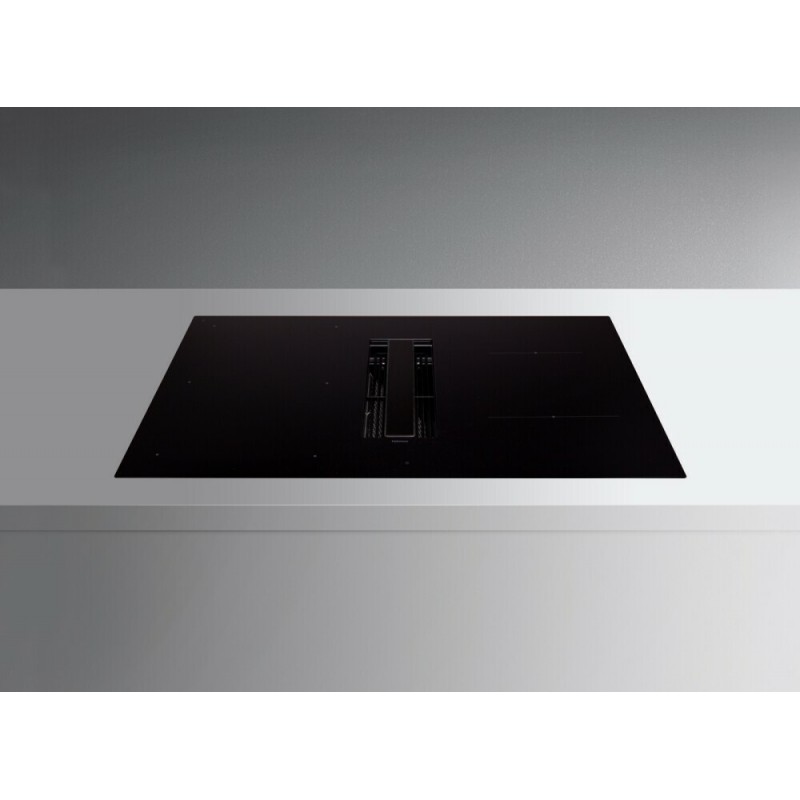 CUZQ76.06P8#ZZZN461F Plaque de cuisson à induction Falmec Zero Easy avec hotte intégrée en vitrocéramique noire 76 cm