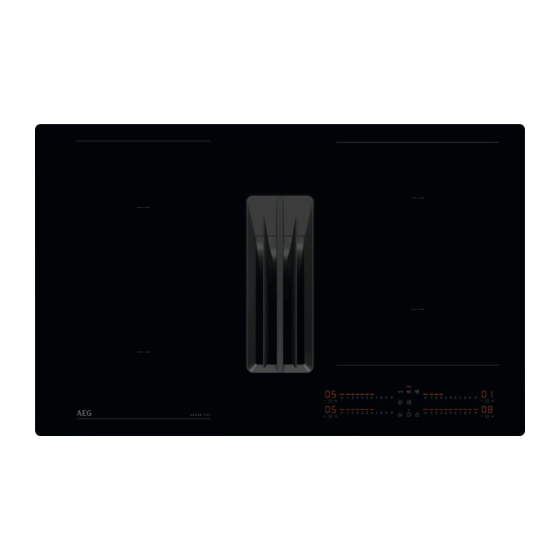  Placa de inducción AEG con campana integrada NCH 84C23 CB en vitrocerámica negra de 80 cm