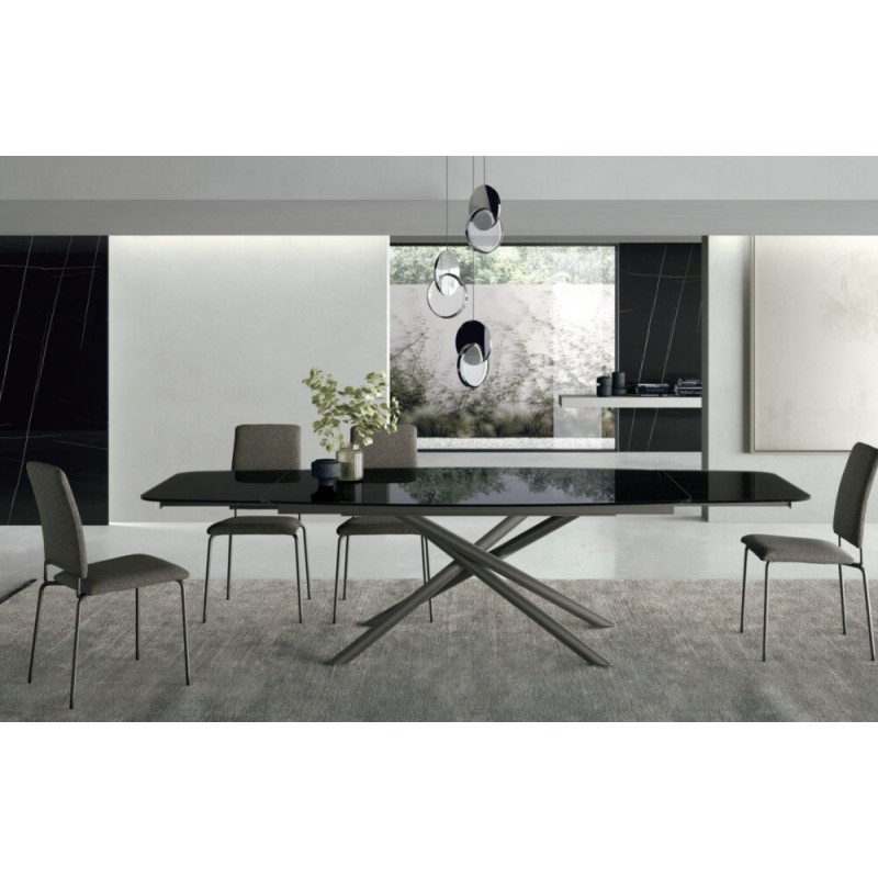 GLAMOUR GLAR Sedit Glamour extendable table with metal frame and top of your choice