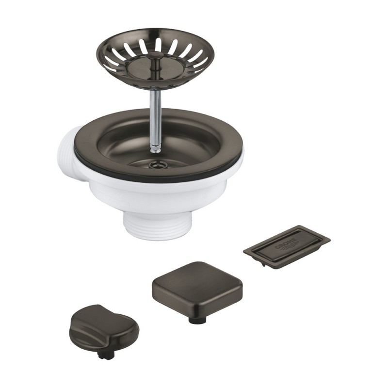 40 996 AL0 Grohe 1-bowl sink waste set 40996AL0 brushed anthracite grey finish