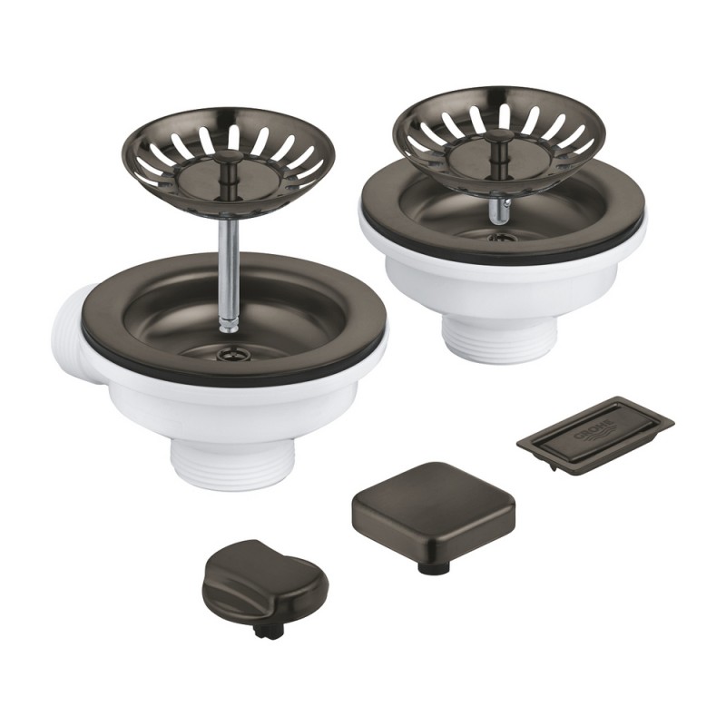 40 998 AL0 Grohe 40998AL0 Ensemble de vidage pour évier double, finition gris anthracite brossé