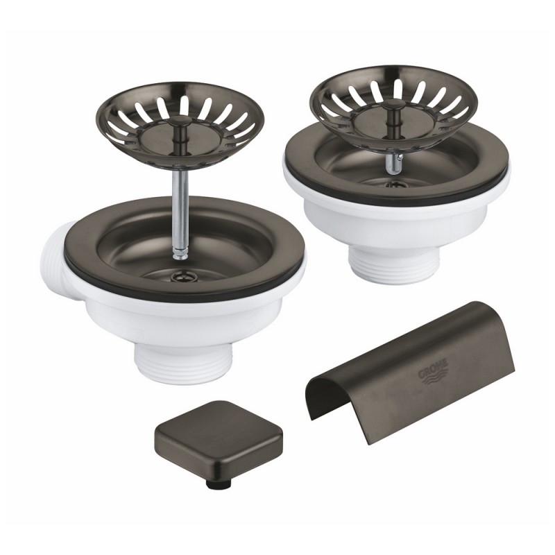 40 999 AL0 Grohe 40999AL0 Ensemble de vidage pour évier double, finition gris anthracite brossé