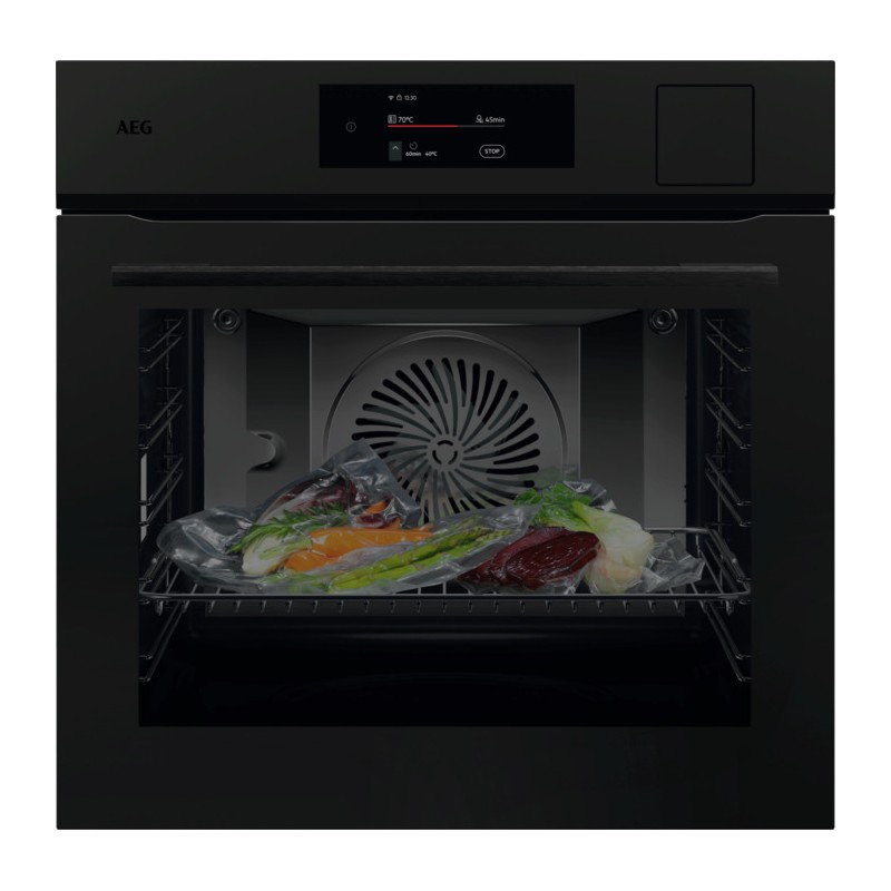 NBP8S731AT Horno de vapor AEG MealAssist con SteamPro y cocción sous vide integrada NBP 8S731 AT de 60 cm, acabado negro mate