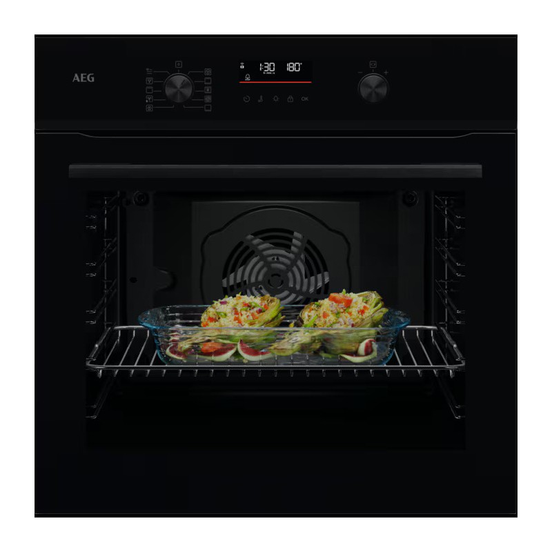NBU5P431SB AEG SurroundCook Pyrolytic Built-in Oven NBU 5P431 SB 60cm Gloss Black Finish
