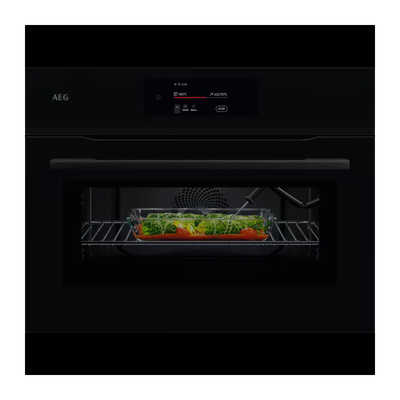 NKK8N721B Horno compacto AEG MealAssist CombiQuick NKK 8N721 B 60 cm acabado negro brillante