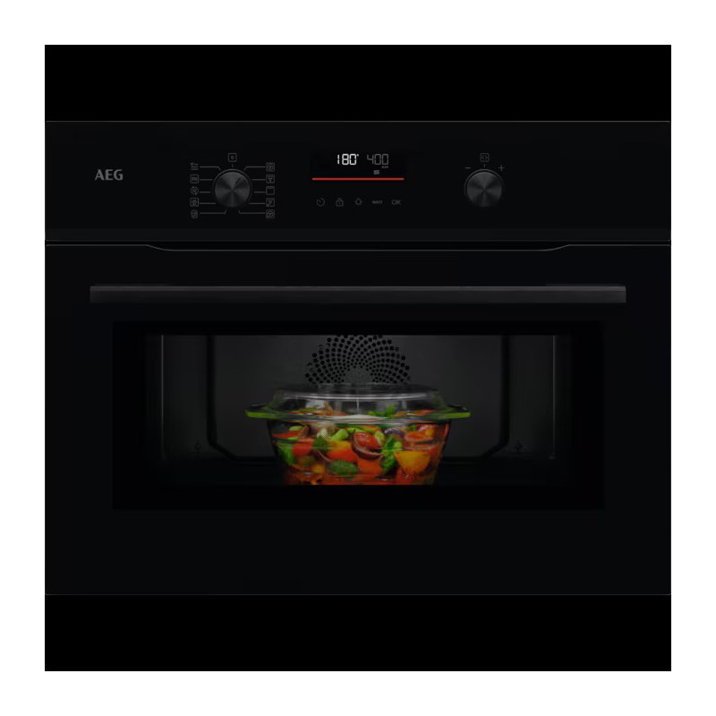 NKO5N401B AEG CombiAir microwave oven with grill and fan cooking NKO 5N401 B 60 cm glossy black finish