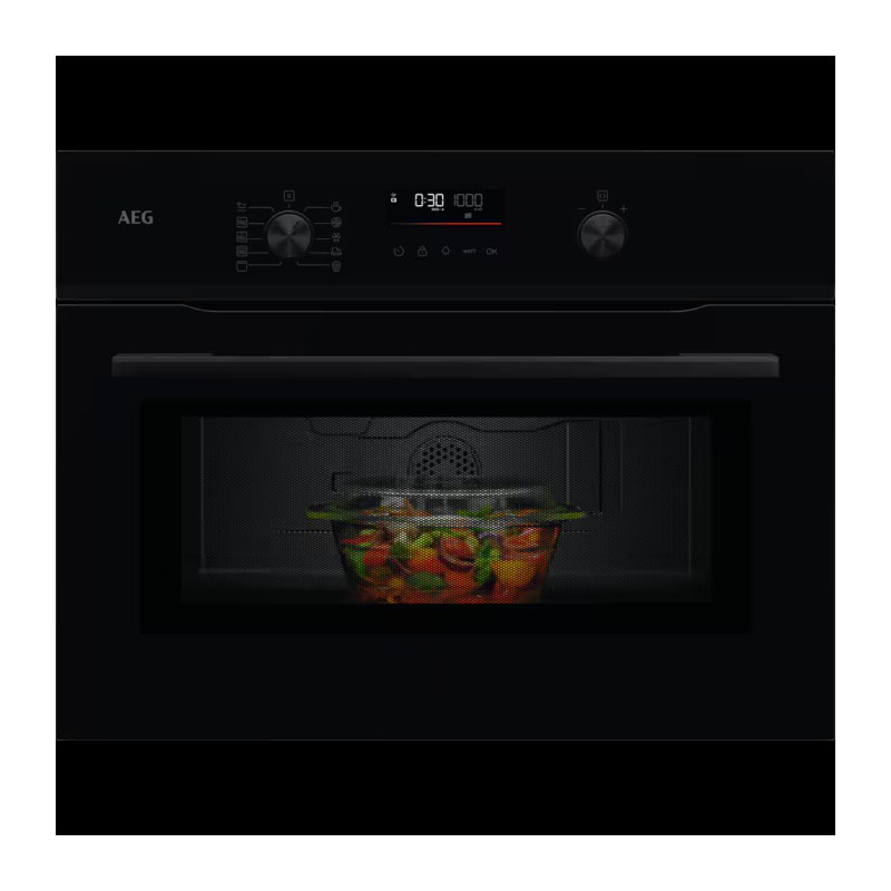 NKM5N401B Horno microondas AEG con grill NKM 5N401 B 60 cm acabado negro brillante