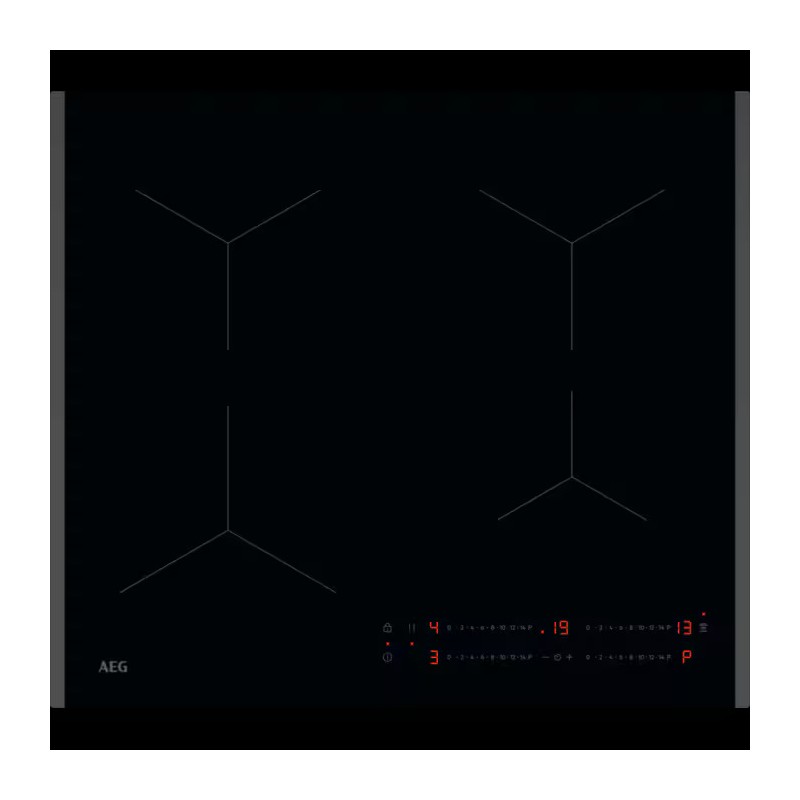 OIO64A00FB Plaque de cuisson à induction vitrocéramique noire AEG OIO 64A00 FB 60 cm
