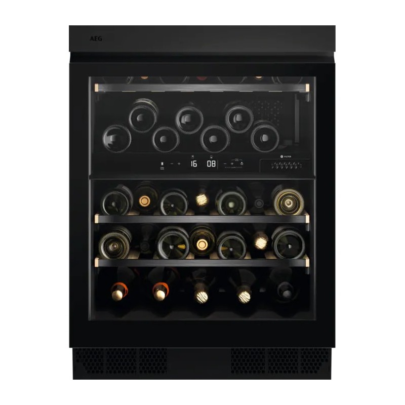NSW8D826GT Cave à vin encastrable sous plan AEG NSW 8D826 GT, finition noir mat, 60 cm
