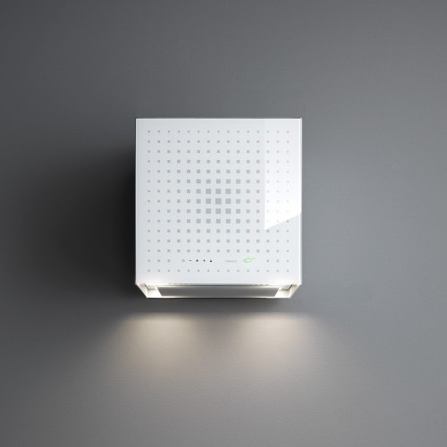 Falmec Campana de pared Rubik E.ion de 42 cm con acabado en cristal blanco