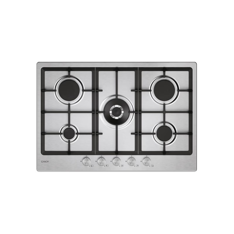 CHG74WTX Placa de gas Candy CHG74WTX, acabado en acero inoxidable, 75 cm