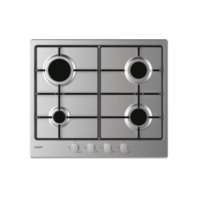 CHW6BRX Plaque de cuisson à gaz Candy CHW6BRX, finition inox, 60 cm