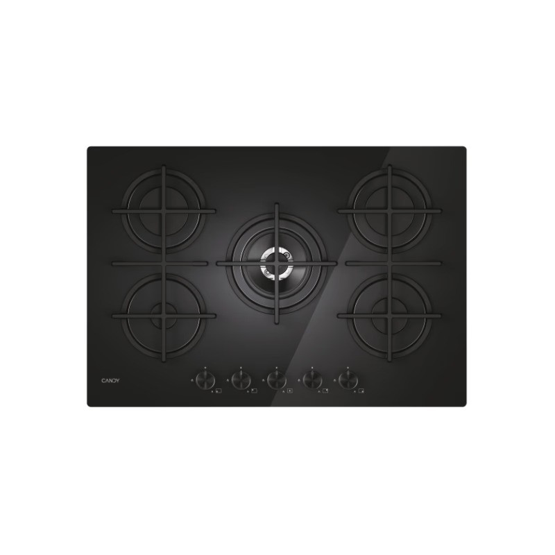 CVG74WTB PRONTA CONSEGNA - Candy Piano cottura a gas CVG74WTB finitura vetro nero da 75 cm