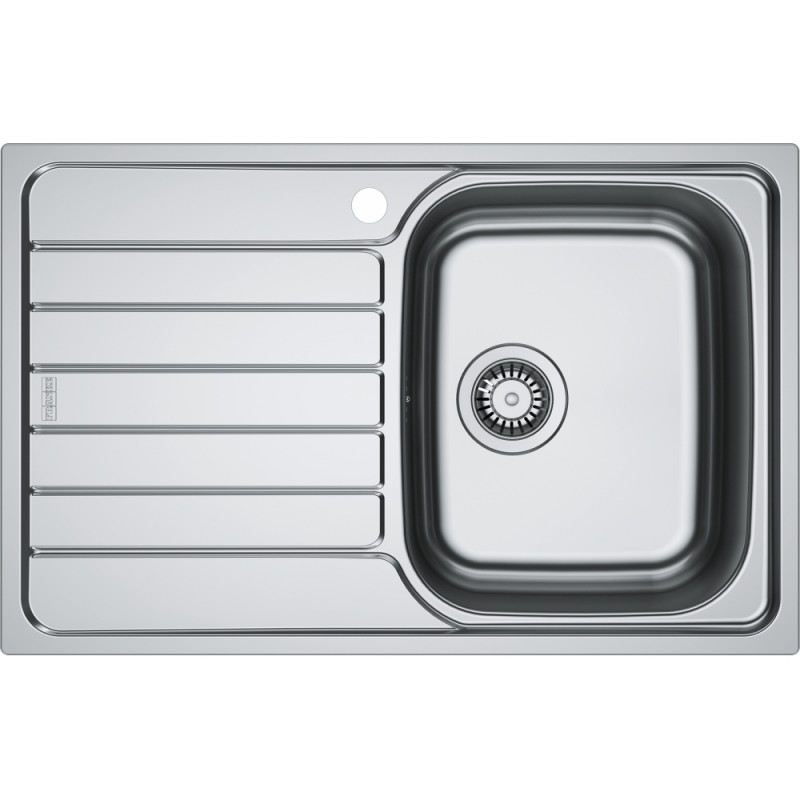 101.0712.129 Évier Franke Spark encastrable SKX 611-78 101.0712.129 à une cuve avec égouttoir à gauche, finition inox satiné, 78 x 50