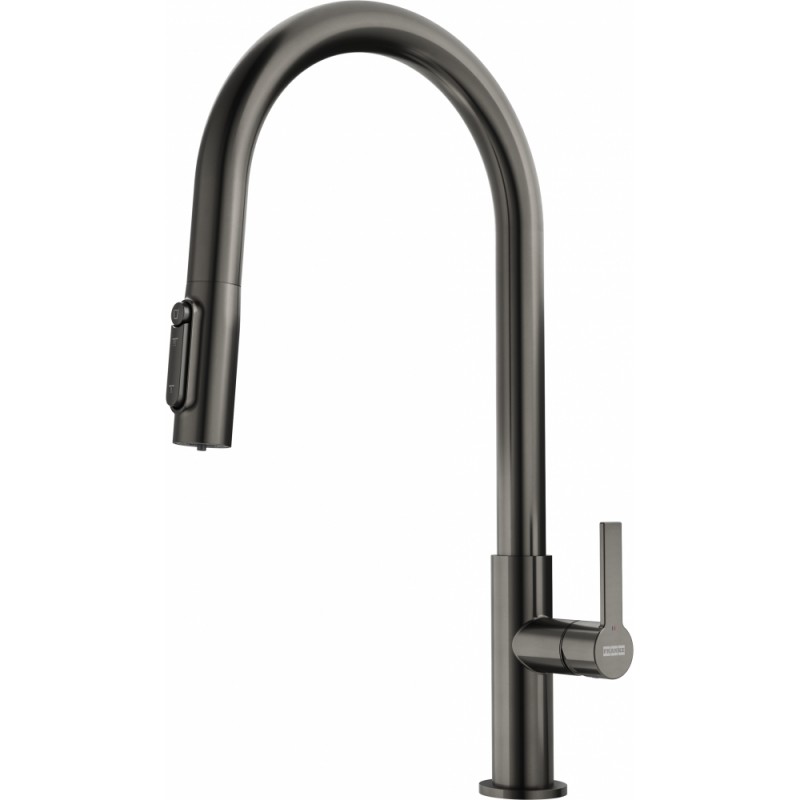 120.0736.603 Grifo monomando de triple manija Franke: Maris Slim Clear Water con ducha 120.0736.603, acabado antracita