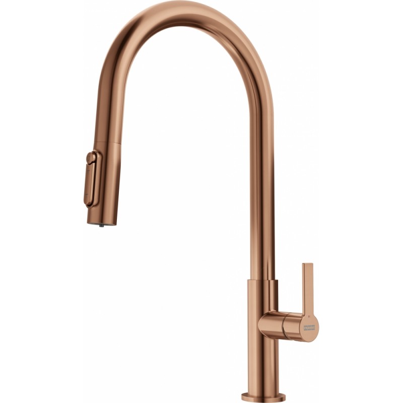 120.0736.602 Grifo monomando Franke: Maris Slim Clear Water de tres manijas con cabezal de ducha 120.0736.602 Acabado en cobre