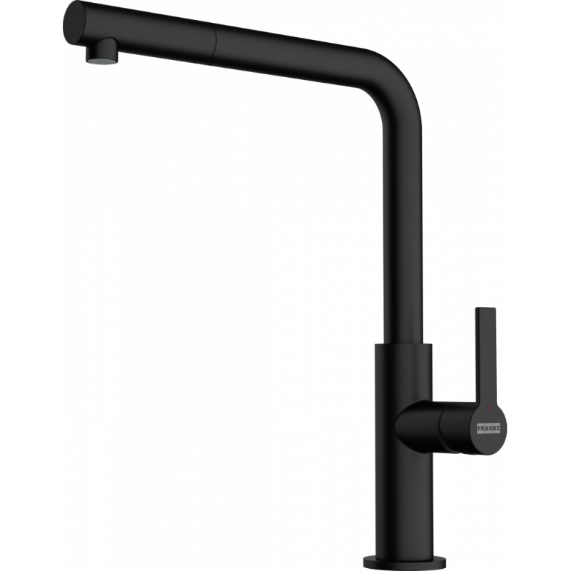 Grifo monomando para ducha Franke: Maris Slim L 115.0728.394, acabado negro mate.