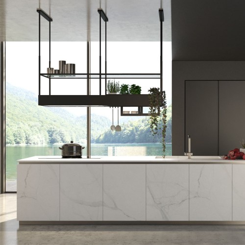 Falmec Hotte îlot Spazio finition noire 180 cm