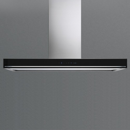 Falmec 90 cm blade wall hood with stainless steel and black glass finish