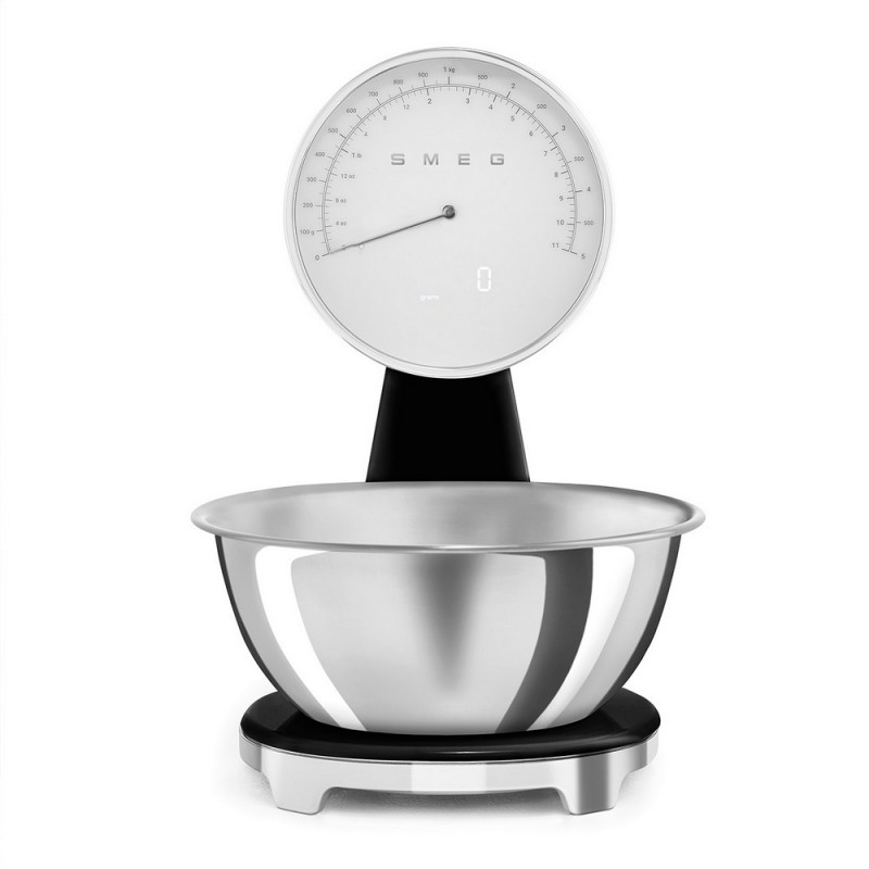 KSF01BLWW Smeg KSF01BLWW Analogue and Digital Kitchen Scale, Black Finish