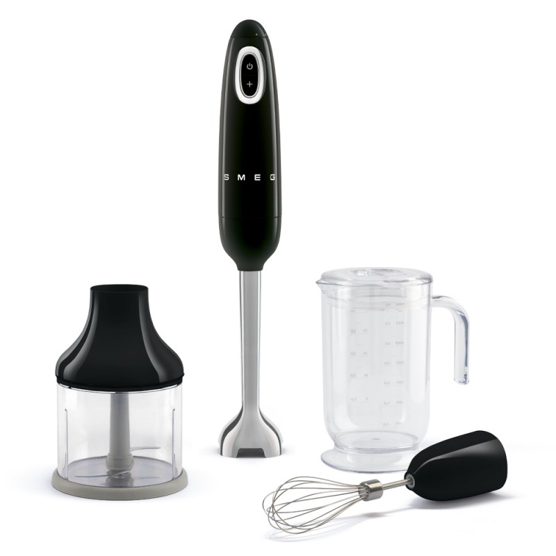 HBF03BLEU Mixeur plongeant Smeg HBF03BLEU, finition noire - Accessoires inclus