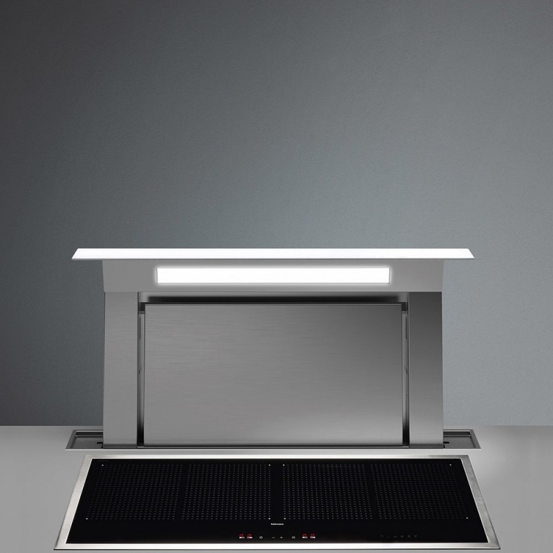  Falmec 120 cm Down Draft base hood with stainless steel and white glass finish